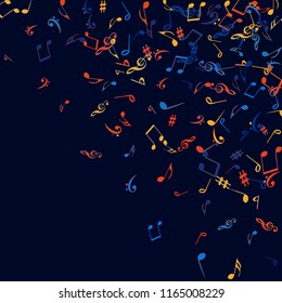 Musical Signs. Modern Background with Notes. Vector Element for Musical Poster, Banner, Advertising, Card. Minimalistic Simple Background.

