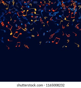 Musical Signs. Modern Background with Notes. Vector Element for Musical Poster, Banner, Advertising, Card. Minimalistic Simple Background.
