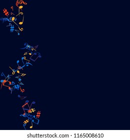 Musical Signs. Modern Background with Notes. Vector Element for Musical Poster, Banner, Advertising, Card. Minimalistic Simple Background.
