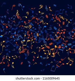 Musical Signs. Modern Background with Notes. Vector Element for Musical Poster, Banner, Advertising, Card. Minimalistic Simple Background.
