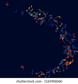 Musical Signs. Modern Background with Notes. Vector Element for Musical Poster, Banner, Advertising, Card. Minimalistic Simple Background.

