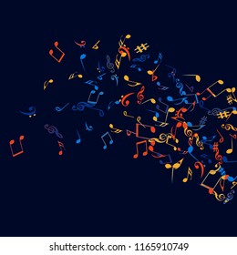 Musical Signs. Modern Background with Notes. Vector Element for Musical Poster, Banner, Advertising, Card. Minimalistic Simple Background.
