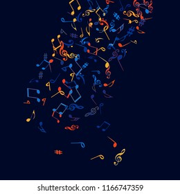 Musical Signs. Modern Background with Notes. Vector Element for Musical Poster, Banner, Advertising, Card. Minimalistic Simple Background.
