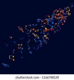 Musical Signs. Modern Background with Notes. Vector Element for Musical Poster, Banner, Advertising, Card. Minimalistic Simple Background.

