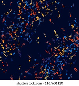 Musical Signs. Modern Background with Notes. Vector Element for Musical Poster, Banner, Advertising, Card. Minimalistic Simple Background.
