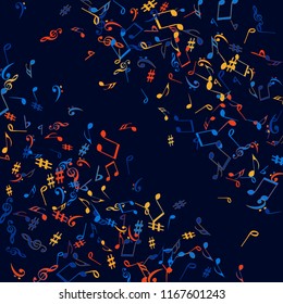 Musical Signs. Modern Background with Notes. Vector Element for Musical Poster, Banner, Advertising, Card. Minimalistic Simple Background.
