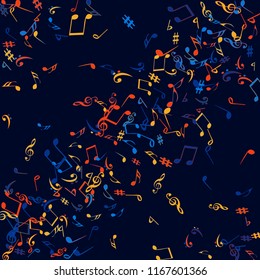 Musical Signs. Modern Background with Notes. Vector Element for Musical Poster, Banner, Advertising, Card. Minimalistic Simple Background.
