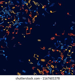 Musical Signs. Modern Background with Notes. Vector Element for Musical Poster, Banner, Advertising, Card. Minimalistic Simple Background.
