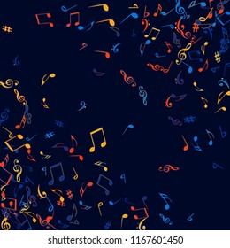 Musical Signs. Modern Background with Notes. Vector Element for Musical Poster, Banner, Advertising, Card. Minimalistic Simple Background.
