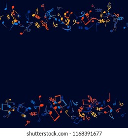 Musical Signs. Modern Background with Notes. Vector Element for Musical Poster, Banner, Advertising, Card. Minimalistic Simple Background.
