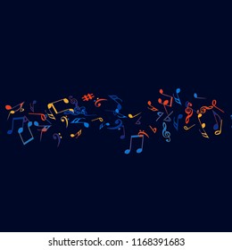 Musical Signs. Modern Background with Notes. Vector Element for Musical Poster, Banner, Advertising, Card. Minimalistic Simple Background.
