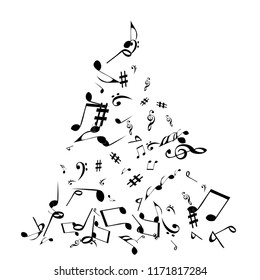 Musical Signs. Modern Background with Notes. Vector Element for Musical Poster, Banner, Advertising, Card. Minimalistic Simple Background.
