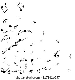 Musical Signs. Modern Background with Notes. Vector Element for Musical Poster, Banner, Advertising, Card. Minimalistic Simple Background.
