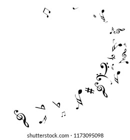 Musical Signs. Modern Background with Notes. Vector Element for Musical Poster, Banner, Advertising, Card. Minimalistic Simple Background.
