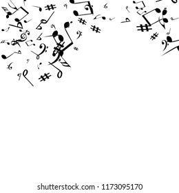 Musical Signs. Modern Background with Notes. Vector Element for Musical Poster, Banner, Advertising, Card. Minimalistic Simple Background.

