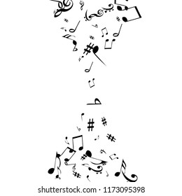 Musical Signs. Modern Background with Notes. Vector Element for Musical Poster, Banner, Advertising, Card. Minimalistic Simple Background.
