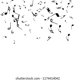 Musical Signs. Modern Background with Notes. Vector Element for Musical Poster, Banner, Advertising, Card. Minimalistic Simple Background.
