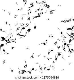 Musical Signs. Modern Background with Notes. Vector Element for Musical Poster, Banner, Advertising, Card. Minimalistic Simple Background.
