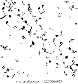 Musical Signs. Modern Background with Notes. Vector Element for Musical Poster, Banner, Advertising, Card. Minimalistic Simple Background.
