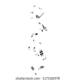 Musical Signs. Modern Background with Notes. Vector Element for Musical Poster, Banner, Advertising, Card. Minimalistic Simple Background.

