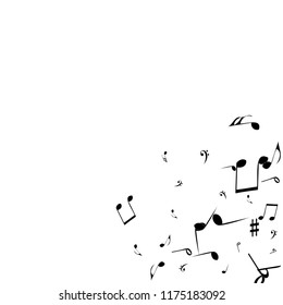 Musical Signs. Modern Background with Notes. Vector Element for Musical Poster, Banner, Advertising, Card. Minimalistic Simple Background.
