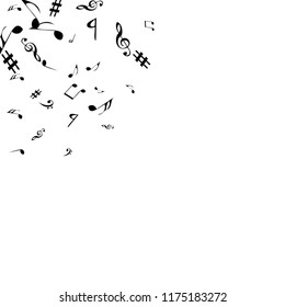 Musical Signs. Modern Background with Notes. Vector Element for Musical Poster, Banner, Advertising, Card. Minimalistic Simple Background.
