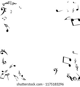 Musical Signs. Modern Background with Notes. Vector Element for Musical Poster, Banner, Advertising, Card. Minimalistic Simple Background.
