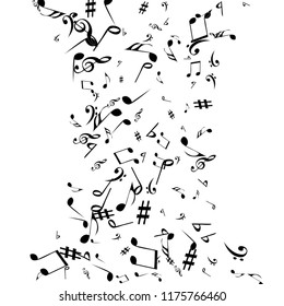 Musical Signs. Modern Background with Notes. Vector Element for Musical Poster, Banner, Advertising, Card. Minimalistic Simple Background.
