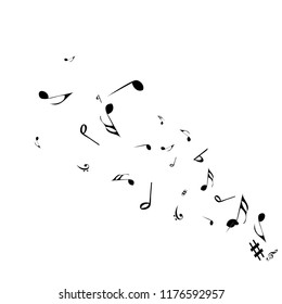 Musical Signs. Modern Background with Notes. Vector Element for Musical Poster, Banner, Advertising, Card. Minimalistic Simple Background.
