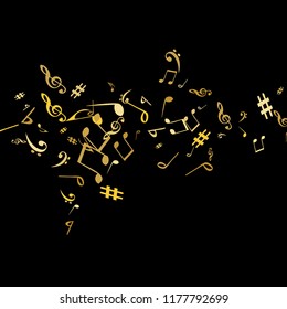 Musical Signs. Modern Background with Notes. Vector Element for Musical Poster, Banner, Advertising, Card. Minimalistic Simple Background.
