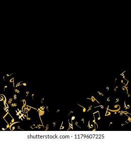 Musical Signs. Modern Background with Notes. Vector Element for Musical Poster, Banner, Advertising, Card. Minimalistic Simple Background.
