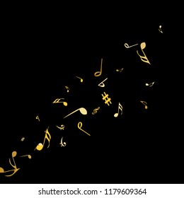 Musical Signs. Modern Background with Notes. Vector Element for Musical Poster, Banner, Advertising, Card. Minimalistic Simple Background.
