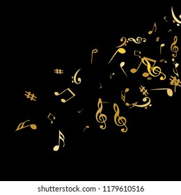 Musical Signs. Modern Background with Notes. Vector Element for Musical Poster, Banner, Advertising, Card. Minimalistic Simple Background.
