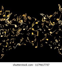 Musical Signs. Modern Background with Notes. Vector Element for Musical Poster, Banner, Advertising, Card. Minimalistic Simple Background.
