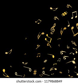 Musical Signs. Modern Background with Notes. Vector Element for Musical Poster, Banner, Advertising, Card. Minimalistic Simple Background.
