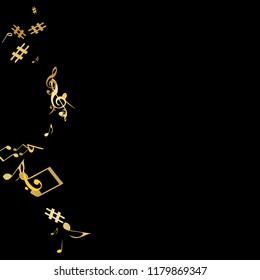 Musical Signs. Modern Background with Notes. Vector Element for Musical Poster, Banner, Advertising, Card. Minimalistic Simple Background.
