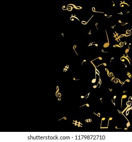 Musical Signs. Modern Background with Notes. Vector Element for Musical Poster, Banner, Advertising, Card. Minimalistic Simple Background.
