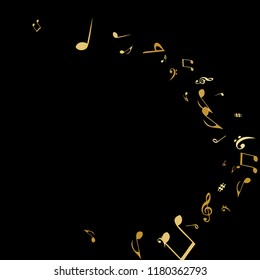 Musical Signs. Modern Background with Notes. Vector Element for Musical Poster, Banner, Advertising, Card. Minimalistic Simple Background.
