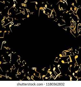Musical Signs. Modern Background with Notes. Vector Element for Musical Poster, Banner, Advertising, Card. Minimalistic Simple Background.
