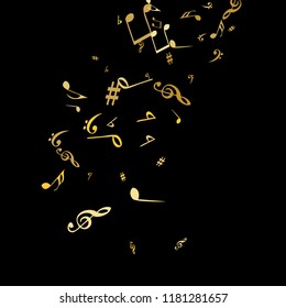 Musical Signs. Modern Background with Notes. Vector Element for Musical Poster, Banner, Advertising, Card. Minimalistic Simple Background.

