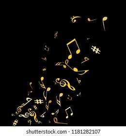 Musical Signs. Modern Background with Notes. Vector Element for Musical Poster, Banner, Advertising, Card. Minimalistic Simple Background.
