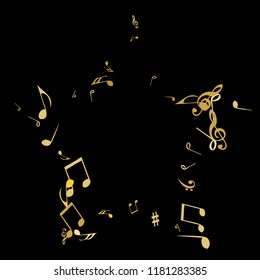 Musical Signs. Modern Background with Notes. Vector Element for Musical Poster, Banner, Advertising, Card. Minimalistic Simple Background.
