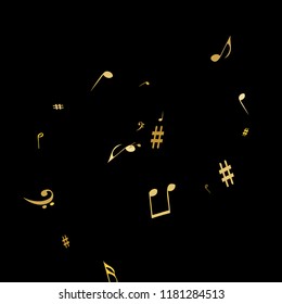 Musical Signs. Modern Background with Notes. Vector Element for Musical Poster, Banner, Advertising, Card. Minimalistic Simple Background.
