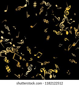 Musical Signs. Modern Background with Notes. Vector Element for Musical Poster, Banner, Advertising, Card. Minimalistic Simple Background.

