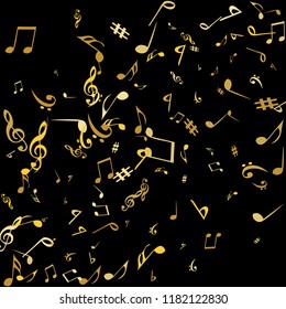 Musical Signs. Modern Background with Notes. Vector Element for Musical Poster, Banner, Advertising, Card. Minimalistic Simple Background.
