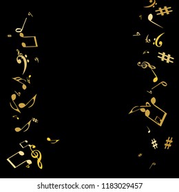 Musical Signs. Modern Background with Notes. Vector Element for Musical Poster, Banner, Advertising, Card. Minimalistic Simple Background.
