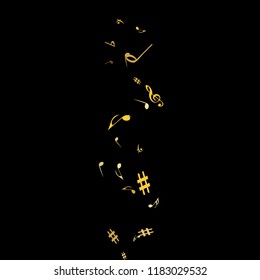 Musical Signs. Modern Background with Notes. Vector Element for Musical Poster, Banner, Advertising, Card. Minimalistic Simple Background.

