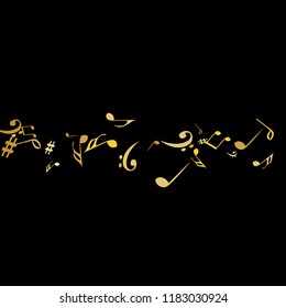 Musical Signs. Modern Background with Notes. Vector Element for Musical Poster, Banner, Advertising, Card. Minimalistic Simple Background.
