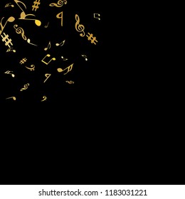 Musical Signs. Modern Background with Notes. Vector Element for Musical Poster, Banner, Advertising, Card. Minimalistic Simple Background.
