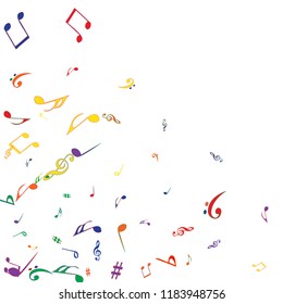 Musical Signs. Modern Background with Notes. Vector Element for Musical Poster, Banner, Advertising, Card. Minimalistic Simple Background